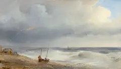 Brandung im Unwetter by Théodore Gudin, 1825, Öl auf Leinwand, sold Jun 2022