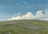 Johann Heinrich Schilbach, Zwei Ölstudien: Blick über Felder / Landschaftsstudie, Um 1845, Jeweils Öl auf Papier auf Pappe