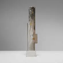 Untitled by Luciano Gaspari, c. 1975, sculpted glass with gold leaf inclusions, sold Jun 2025