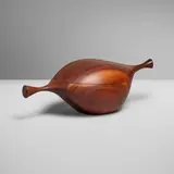 Daniel Loomis Valenza, Covered bowl, c. 1960, walnut