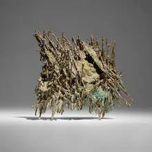 Harry Bertoia, Untitled (Welded Wire Form), c. 1965, welded and patinated bronze with spill cast fragments