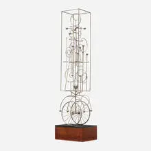 Untitled (Sculpture) by Joseph Burlini, 1975, steel, wood and acrylic, sold May 2025
