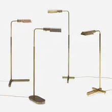 Casella, Collection of four floor lamps, c. 1990, bronze, brass