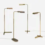 Casella, Collection of four floor lamps, c. 1990, bronze, brass