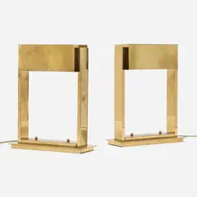Casella, Desk lamps, pair, c. 1990, brass
