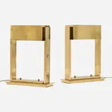 Casella, Desk lamps, pair, c. 1990, brass