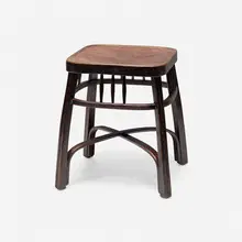 Stool, model 616 by Gustav Siegel, c. 1910, beech, lacquered beech, sold May 2025