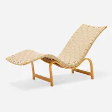 Pernilla 36 lounge chair by Bruno Mathsson, beech, canvas webbing, sold May 2025