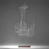 Kostiantyn Milonadis, Untitled, stainless steel wire, wood