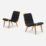 Jens Risom, Lounge chairs model 654W, pair