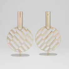 Hagenauer, Candlesticks, pair, c. 1970, nickel-plated brass