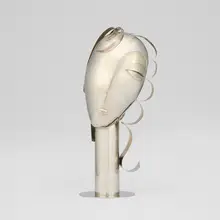 Franz Hagenauer, Female Head, c. 1980, nickel-plated brass