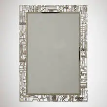Karl Hagenauer, Rare wall-hanging mirror, c. 1935, nickel-plated brass, mirrored glass