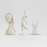 Collection of three figural works by Karl and Franz Hagenauer, c. 1980, nickel-plated brass, sold Sep 2025