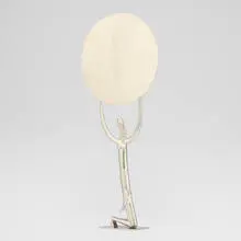 Karl Hagenauer, Figural mirror, c. 1950, nickel-plated brass