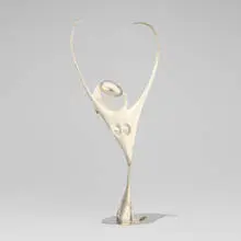Dancer by Franz Hagenauer, c. 1980, nickel-plated brass, sold Sep 2025