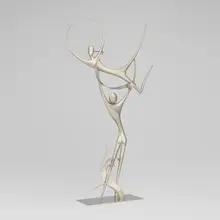 Franz Hagenauer, Dancing Couple, 1985, nickel-plated brass