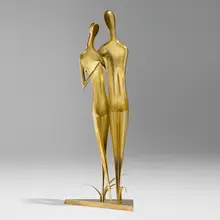 Franz Hagenauer, Paradise Group (Large figural pair), 1986, brass