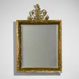 Rare and Early wall-hanging mirror by Hagenauer, c. 1920, brass, mirrored glass, sold Sep 2025