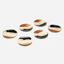 Plates, set of six by Charles Higa, glazed stoneware, sold Aug 2025