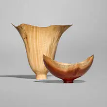 Bert Marsh, Vessels, set of two, honey locust, pink ivory wood