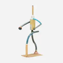 Richard Shaw, Walking Figure with Tower, 1983, trompe l'oeil hand-decorated and glazed porcelain