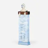 Contemporary, Untitled (Man in the Clouds), c. 1990, painted and stained wood, glazed porcelain