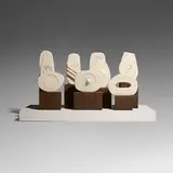 Jerome Dersh, White Garden, c. 2007, painted ceramic, stained maple, painted pine