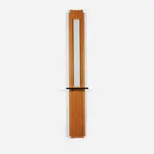 John Dodd, Wall Notice, c. 1993, makore, mahogany, mirrored glass, granite