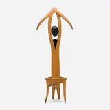Wayne Pelham, Daner IV figural chair, 1992, elm, lacquered wood
