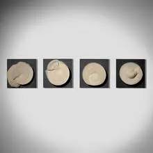Simone Pheulpin, Tourbillon II, III, IV, V, 2002, cotton, slate