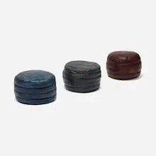 De Sede, DS 80 ottomans, set of three, c. 1965, stitched leather