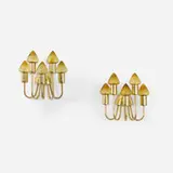 Hans Agne Jakobsson, Wall lamps model 354/5, pair, c. 1960, brass, glass