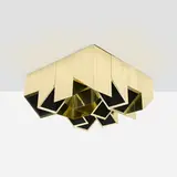 Paul Evans, Custom Cityscape ceiling fixture, c. 1972, brass