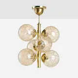 Chandelier by Modern, c. 1975, bullicante glass, brass, sold Mar 2026