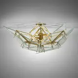 Mary Wallis, Edie ceiling lamp, model ED.08.02, 2016, brushed brass, beveled clear glass