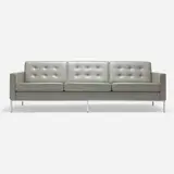 Florence Knoll, Sofa, 1954 / 2009, upholstery, chrome-plated steel