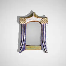 Les Argonautes, Wall mirror, c. 1960, glazed stoneware, mirrored glass