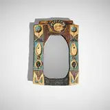Les Argonautes, Wall mirror, c. 1960, glazed stoneware, mirrored glass