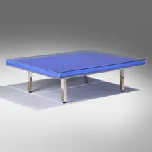 Yves Klein, Table Bleue, International Klein Blue pigment, glass, Plexiglas, chrome-plated steel