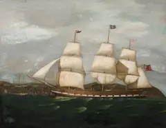 Scottish School, The Ship 'City of Glasgow' at full sail passing Glasgow