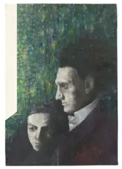 Michael Kunze, Martin Heidegger“ / „Stefan George“ / „S. George, 2005, 3 Gemälde, jeweils Öl auf Leinwand