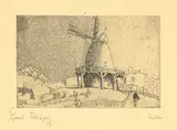 Lyonel Feininger, Alte Windmühle, 1911, Radierung auf chamoisfarbenem Bütten