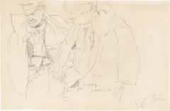 Ilja Jefimowitsch Repin, Zwei russische Offiziere, 1893, Bleistift auf Papier
