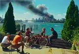 Thomas Hoepker, Blick von Williamsburg, Brooklyn, auf Manhattan, 11. September 2001