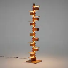 Frank Lloyd Wright, Taliesin 2 floor lamp, 1994, cherry, lacquered cherry