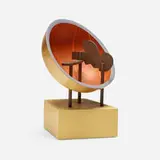 Garry Knox Bennett, Object Through a Bowl (from the Twirlings series), 2002, painted wood, bronze-plated glass