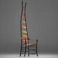 Jon Brooks, Ladderback chair, 1995, maple, lacquered wood, colored pencil