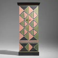 Judy Kensley McKie, Tall Cabinet, 1983, wood, milk paint