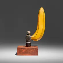 Kim Kelzer, Banana Hammer, painted wood, steel, claro walnut, magnet